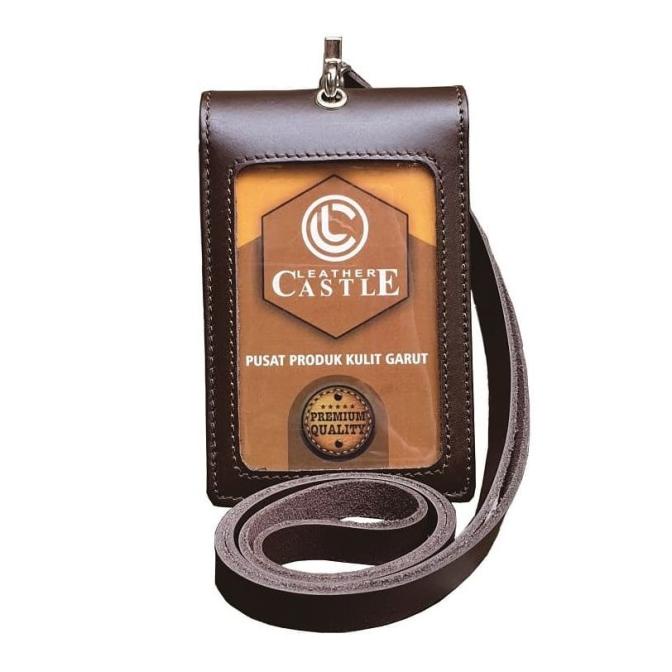 

[[COD]] Id Card Holder Double Flip Magnet Tali Kulit Coklat DISKON Kode 508