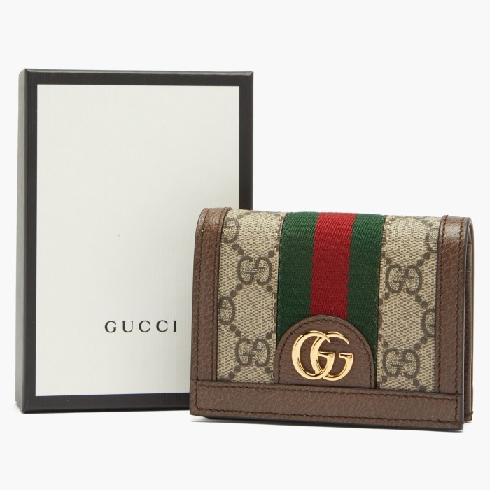 Gucci Ophidia GG Supreme Web-stripe Wallet 100% Authentic