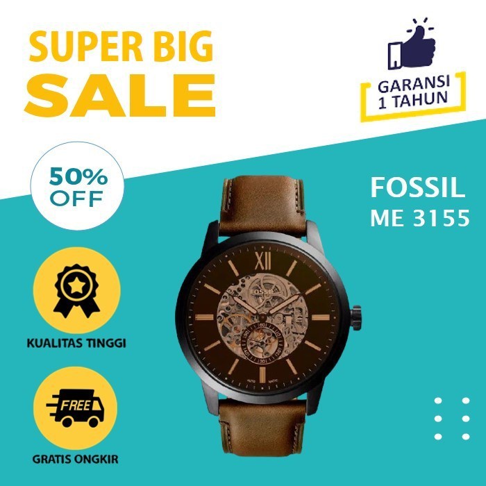 Jam Tangan Fossil ME3155 Automatic Pria Original