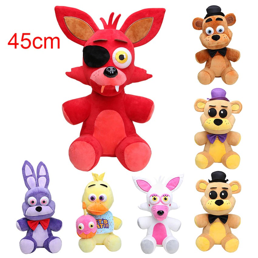 mainan 45CM Big Size Five nights at freddy's FNAF plush toy Foxy Freddy Fazbear Bonnie Mangle foxy