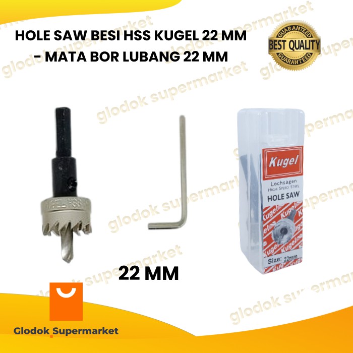 HOLE SAW BESI HSS KUGEL 22 MM - MATA BOR LUBANG 22 MM