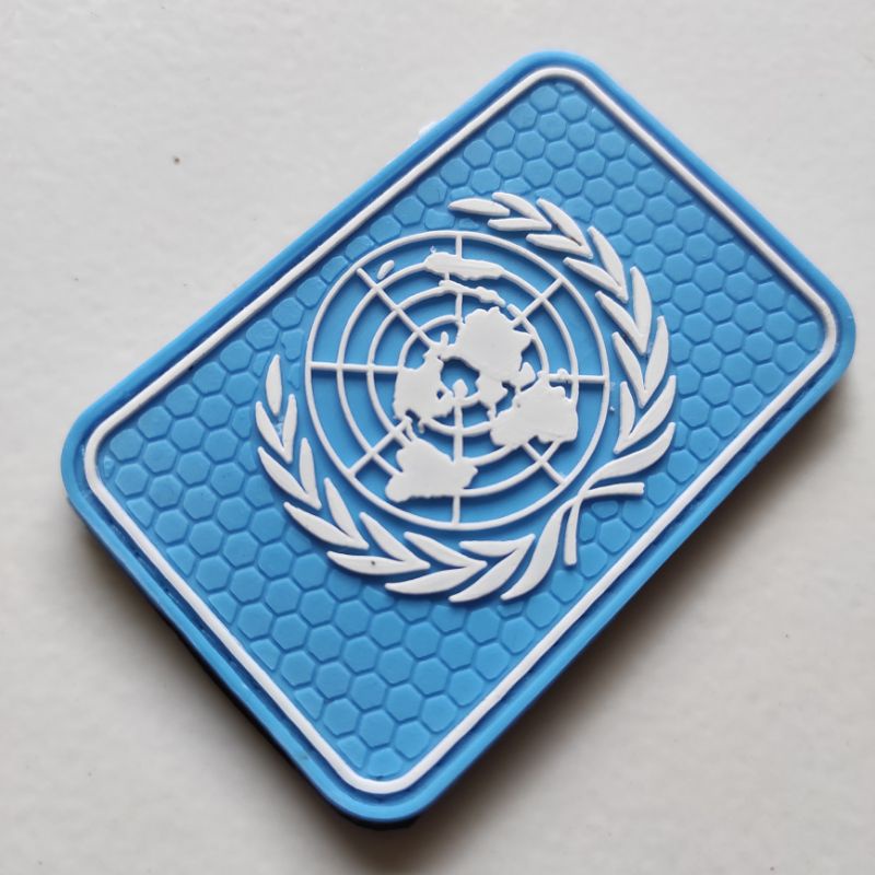 patch rubber logo unifil kotak/rubber patch unifil/tempelan emblem karet velcro