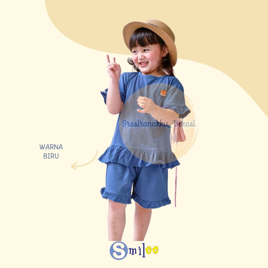 Setelan Anak Kaos Smilee Mamao Mix Warna Size 1-5Tahun