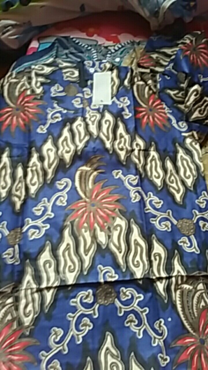 Batik Tunik Shibori Jumputan Terbaru Size S-3l / Hrb026 Yelbor Navbor / Biru Putih / Original..