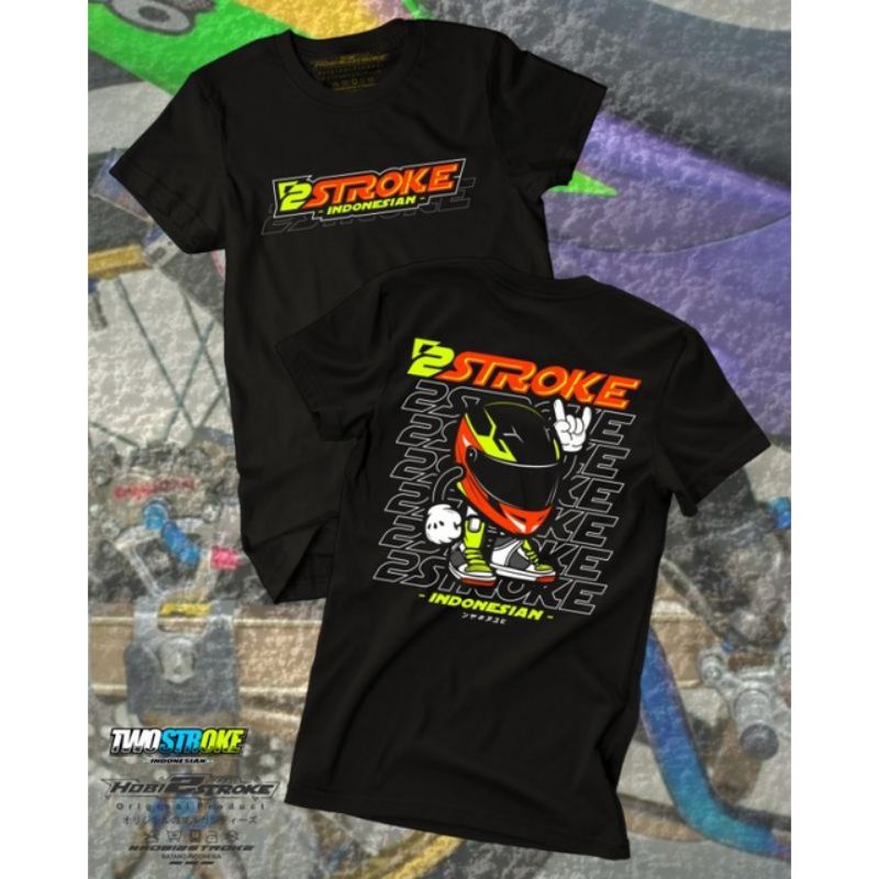 BAJU 2 STROKE INDONESIA ORIGINAL PRODUCT 2 STROKE LINE COTTON COMBED PREMIUM T-SHIRT KAOS 2 TAK  KAW