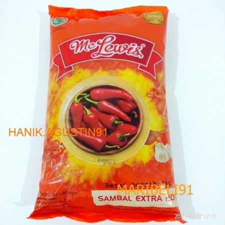 

SAUS SAMBAL EXTRA PEDAS MC LEWIS 1KG Maribeli91