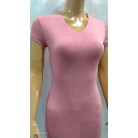 MIDI DRESS  BODYCON  TERMURAH V NECK