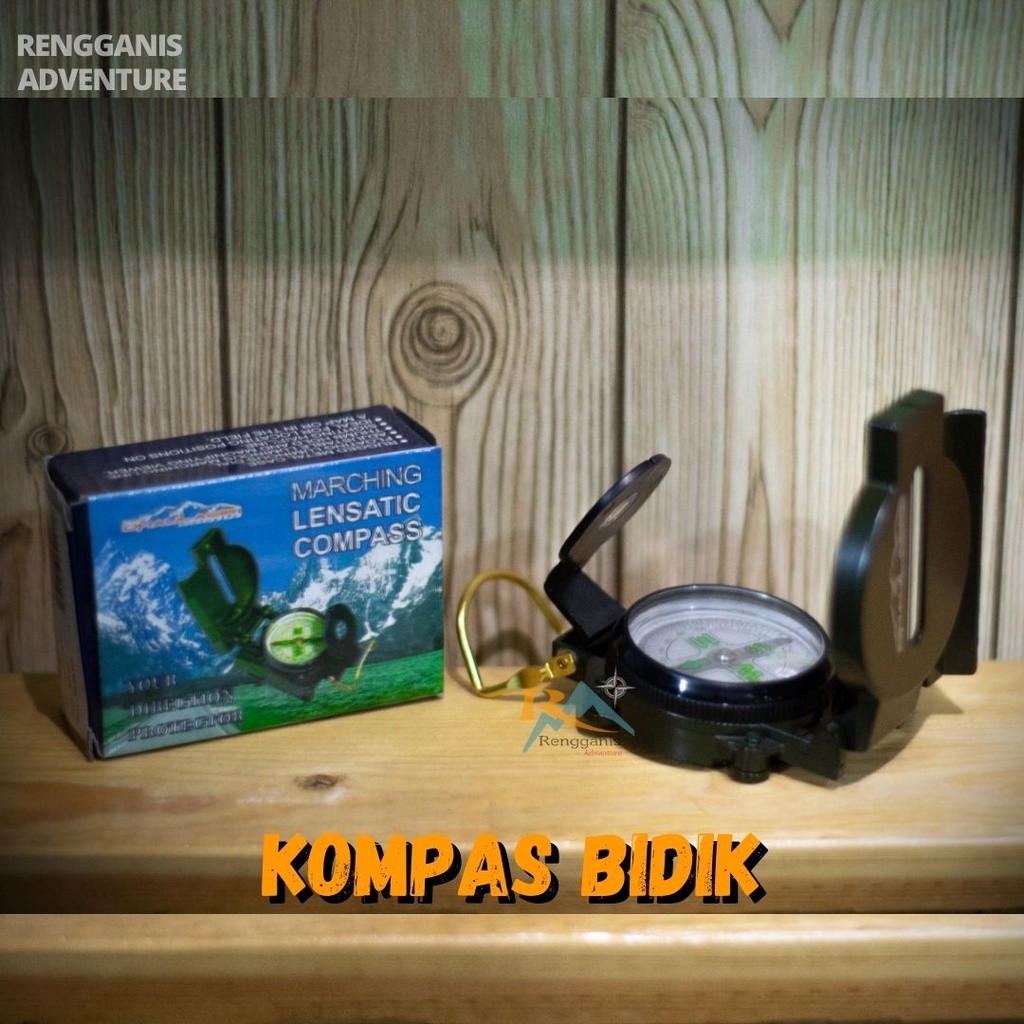 Kompas Bidik Lensatic Compass Pramuka Survival Hiking Gunung Outdoor Kompas TNI