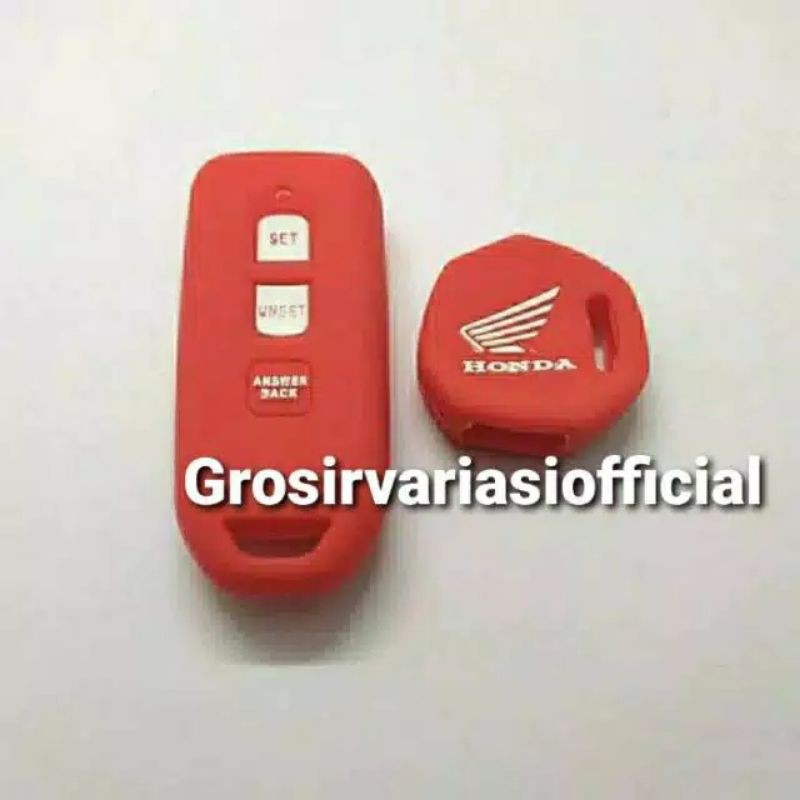 1SET Kondom Kunci Scoopy Vario Remot Dan Kunci Silicon Key Sarung Kunci Honda Scoopy Vario