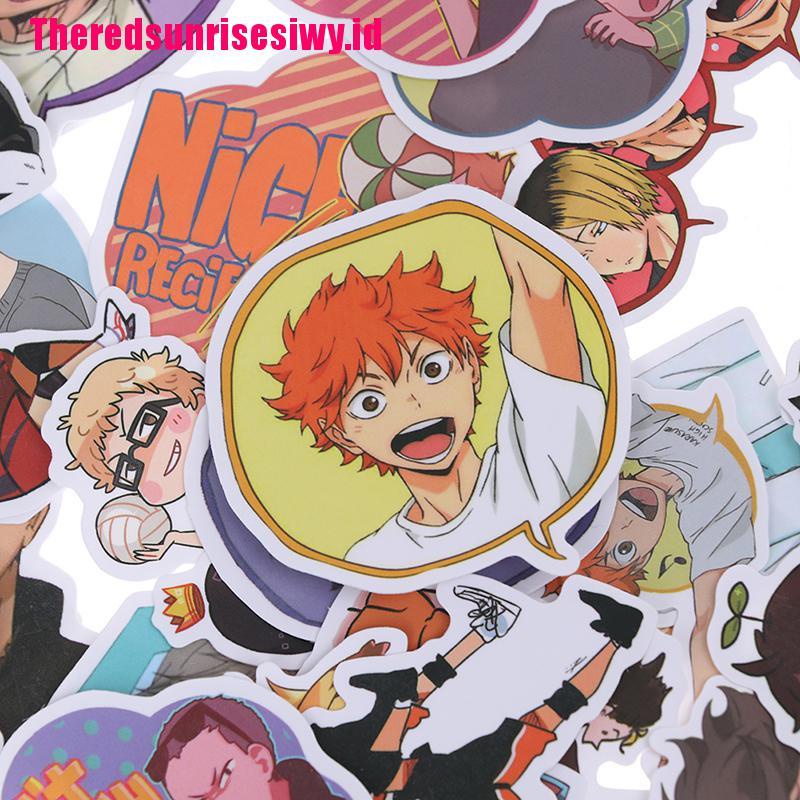 【Theredsunrisesiwy.id】50PCS Anime Haikyuu PVC Sticker for Luggage Laptop Skateboard DIY Waterproof