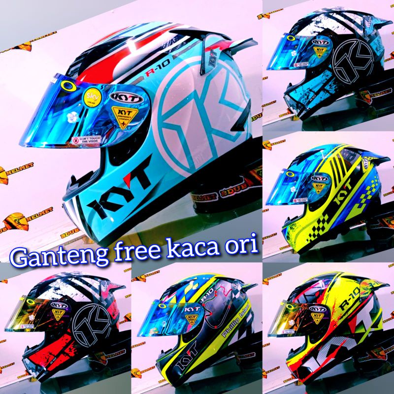 HELM KYT R10 MOTIF-SOLID SERIES-SERIES PAKET GANTENG REAL PICT 100% ORIGINAL SNI-DOT
