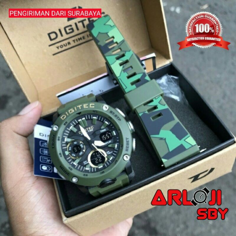 JAM TANGAN PRIA DIGITEC DA 2094 FREE RUBBER ORIGINAL WR