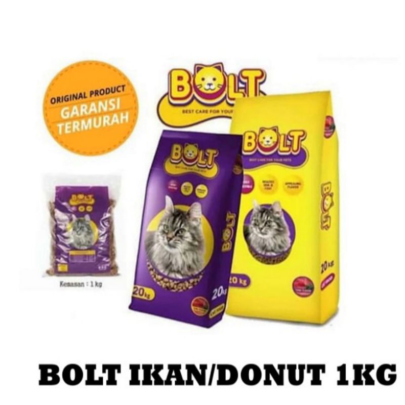 PROMO Makanan Kucing Merk Bolt Donat Repack Kemasan 800kg