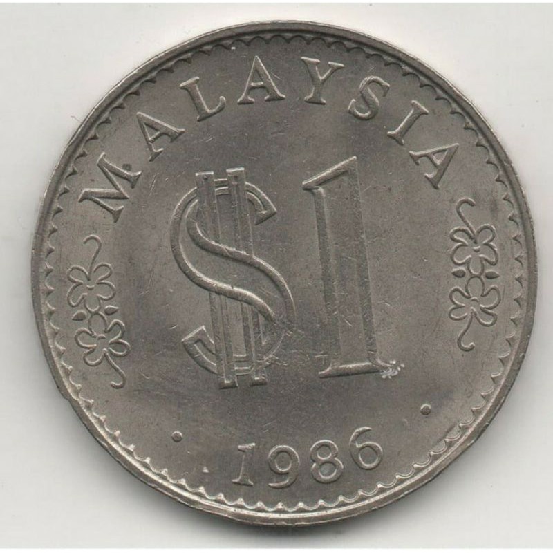 KOIN MALAYSIA 1 RINGGIT 1986 HIGH GRADE ITEM SESUAI GAMBAR UK. JUMBO