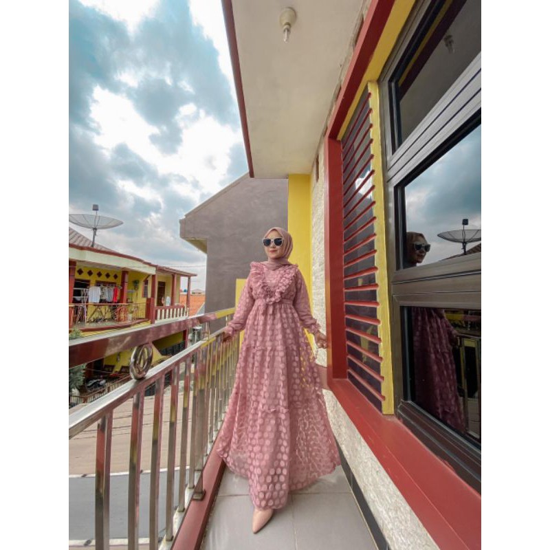 Dress Polka Ruffle Dada