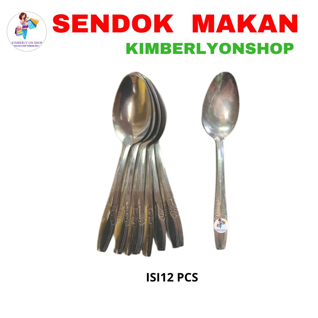Kimberlyonshop Sendok Makan stainless Tebal isi 1 lusin