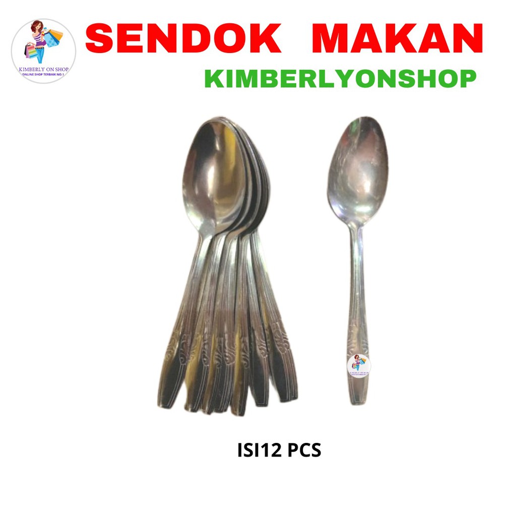 Kimberlyonshop Sendok Makan stainless Tebal isi 1 lusin