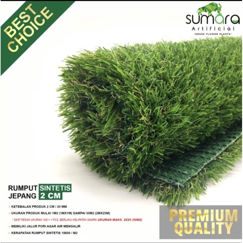 Rumput Sintetis Rumput Plastik Rumput Palsu Jepang 2 cm