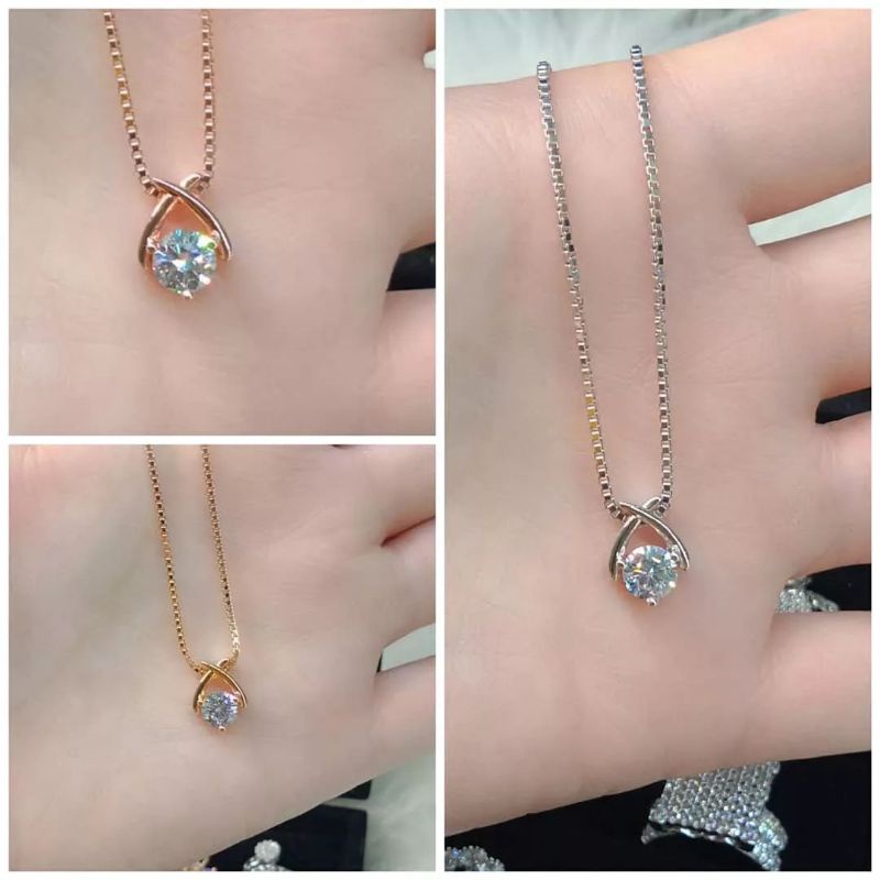 Kalung Titanium Wanita Anti Karat, Anti Alergi, Tahan Lama, Di jamin REALPICT 100% dan high quality, Pilih 1 dari 3 warna, Gold, Silver, dan Rosegold