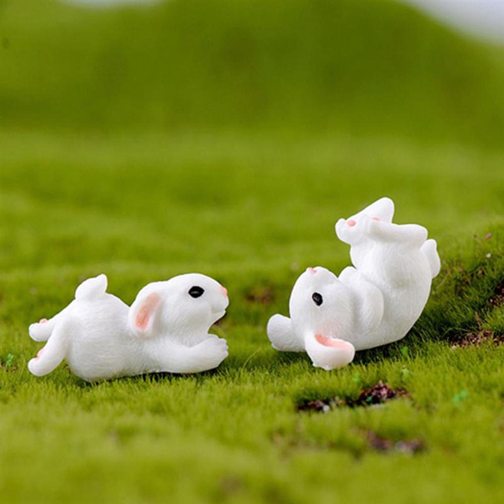 Quinton Patung Kelinci Bunny DIY Kerajinan Dekorasi Rumah Ornamen Peri Perlengkapan Taman