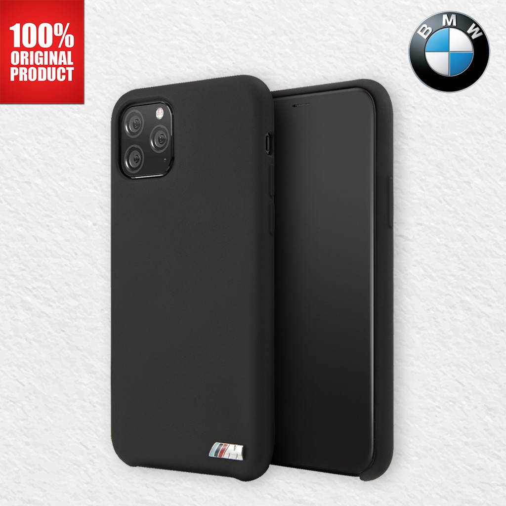 BMW - M Signature Silicone Microfibre - Case / Casing iPhone 11 Pro 5.8&quot; -  Black