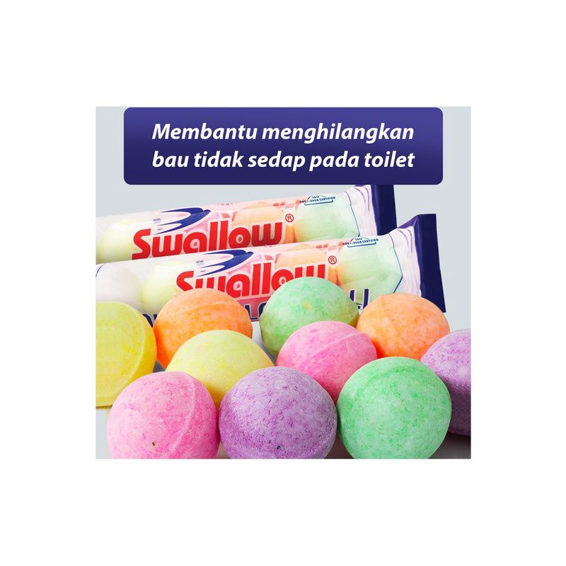 Kamper Swallow 120gr Toilet Colour Ball Isi 3pc / Kamper Kapur Barus Swallow Toilet Colour Ball 3's 120gr