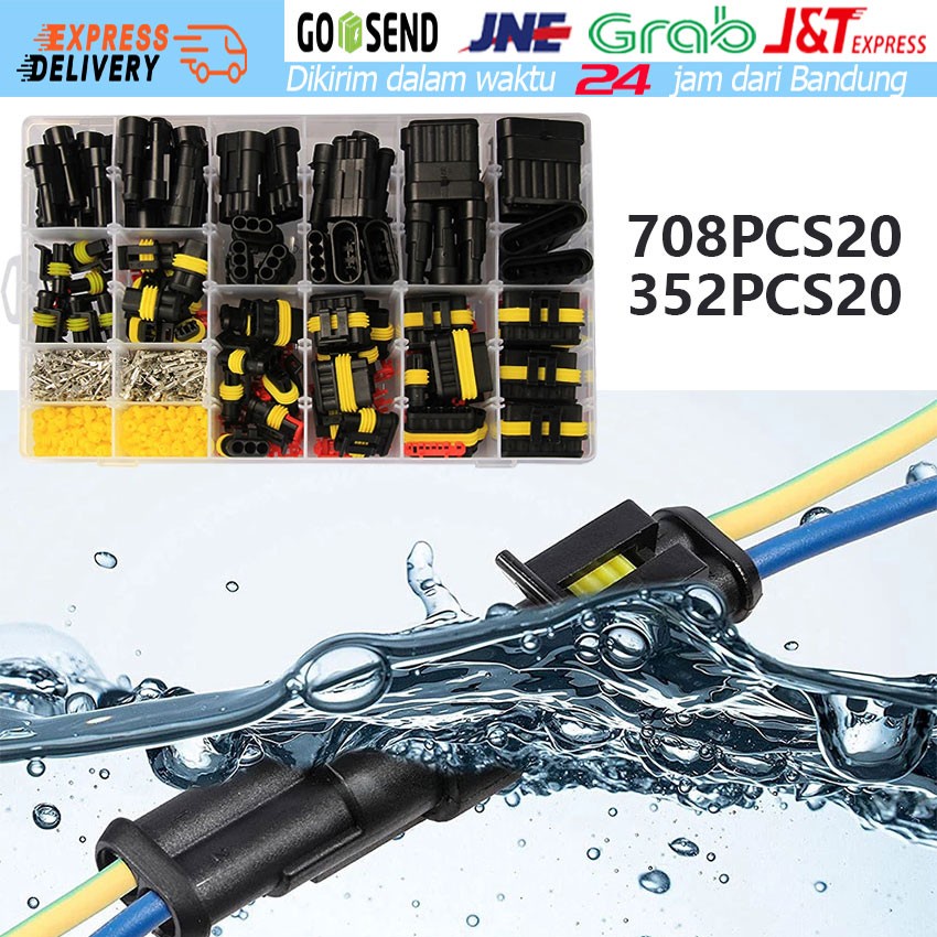Soket Kabel Motor Mobil 1 2 3 4 5 6 Pin KECIL Waterproof - Skun Kabel / Socket Kabel Motor Anti Air 