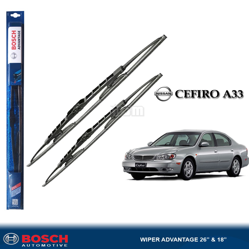 Bosch Advantage / Karet Wiper Mobil Nissan Cefiro A33 26&quot; dan 18&quot; (Sepasang) / Wiper Nissan Cefiro