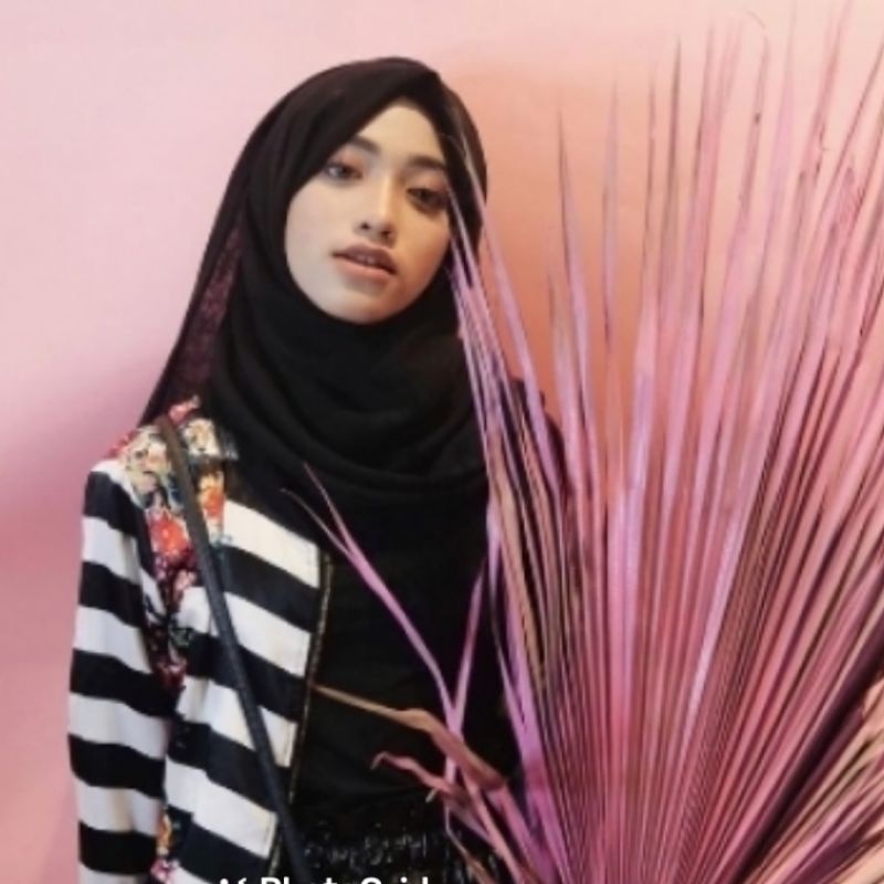 Pashmina Shirin Hitam Jahit Tepi | Pashmina Kasmir Rawis | Pasmina Cashmere Dubai Shawl Shireen