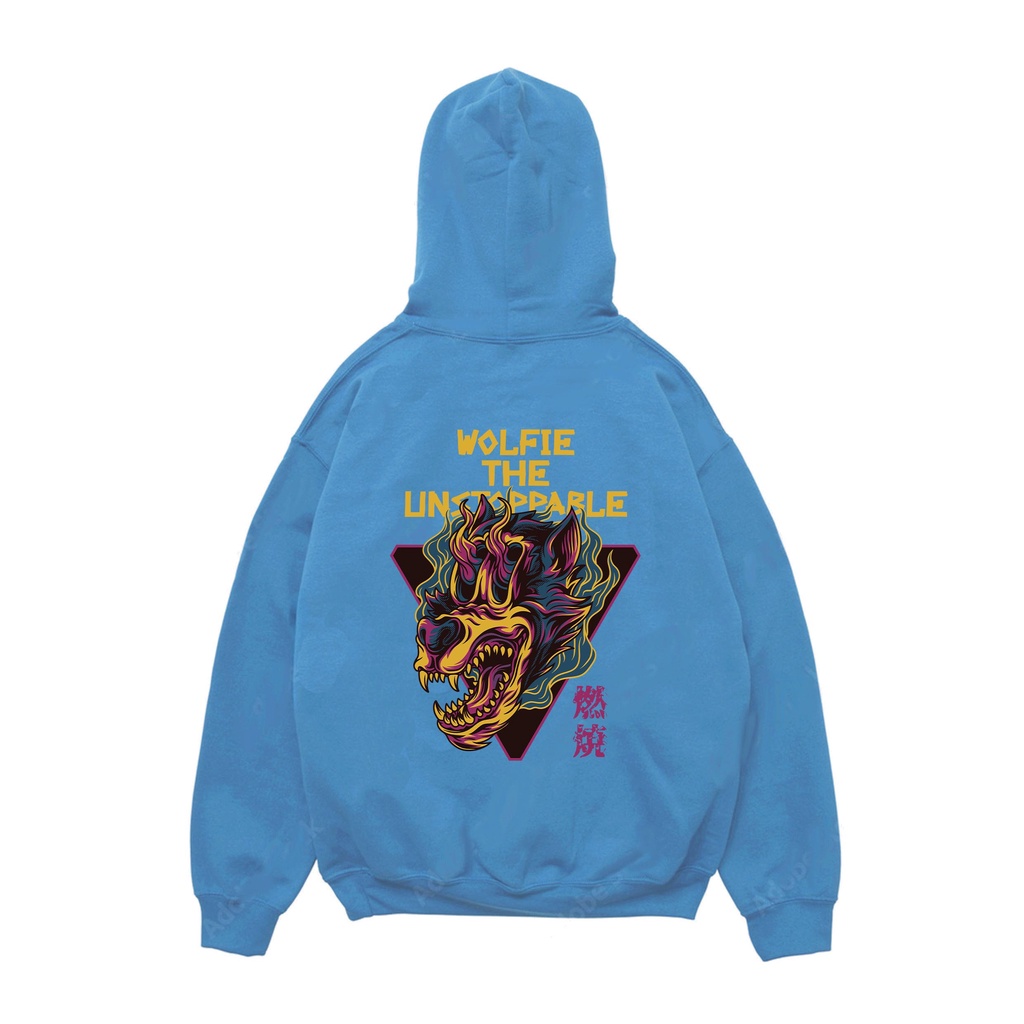 Hoodie Pria Wolfie Sweater Pria Fleece Size M - XXL