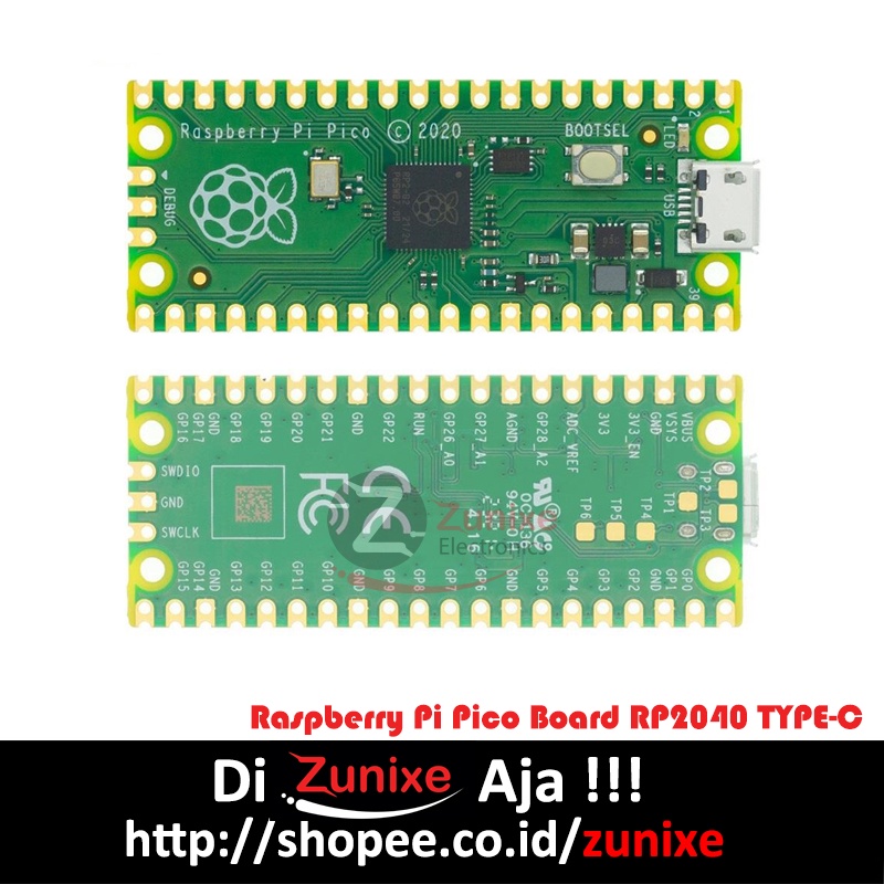 Raspberry Pi Pico Board RP2040 TYPE-C / MICRO Dual-Core 264KB ARM Low-Power Microcomputers High-Performance Cortex-M0+ Processor