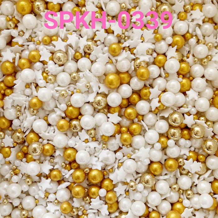 

SPKH-0339 SPRINKLES SPRINGKEL 500GR BINTANG MUTIARA PUTIH EMAS PROMO TERBARU