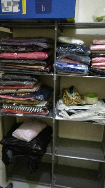 (r05 Double) Rak Buku Rak Portable Serbaguna 2 Sisi (mudah Dibongkar Pasang)