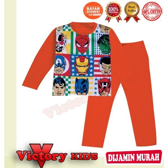 Victory kid's setelan/piyama tangan panjang anak laki-laki 1-10 thn