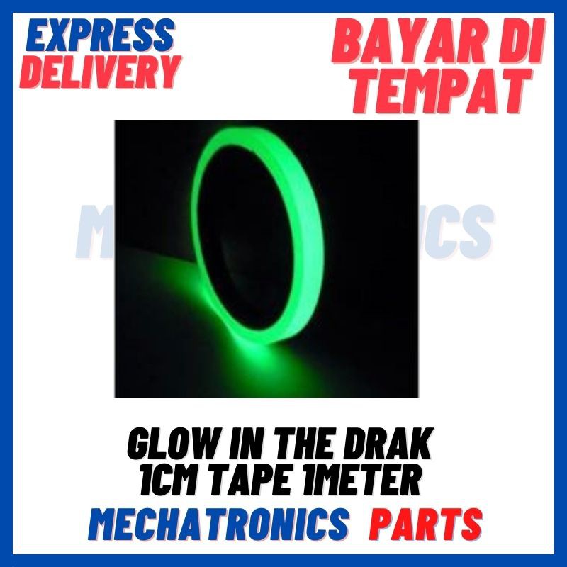 [DEV-9180] GLOW IN THE DRAK 1CM TAPE 1METER FOSFOR LUMINOUS STICKER LAKBAN NIGHT HIJAU MUDA