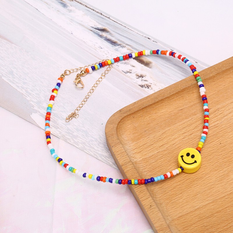 Hbid Kalung Choker Gaya Bohemia Dengan Manik-Manik Warna-Warni Untuk Wanita