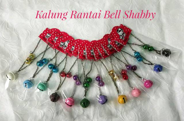 Kalung kucing rantai lonceng ufo shabby dan ufo metalik