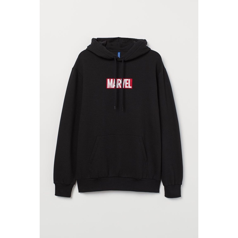 Hoodie H&amp;M Marvel logo bordir Sweater marvel logo box