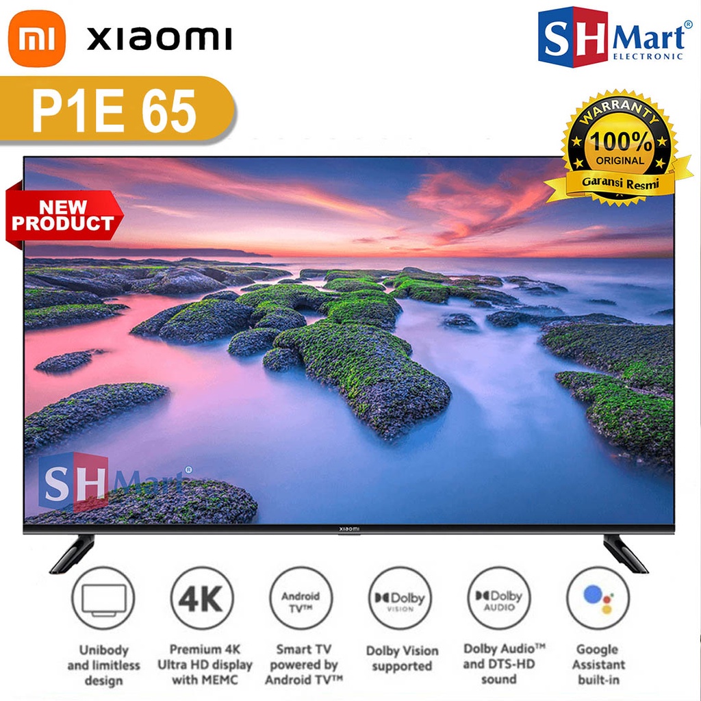 XIAOMI TV 65 INCH A2 BEZELLESS ANDROID TV  4K UHD DIGITAL TV P1E GARANSI RESMI (MEDAN)