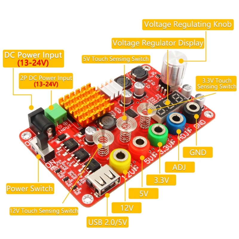 Btsg ATX Power Supply Breakout Board Dan Akrilik Untuk Case Kit, Untuk Breakout Input DC