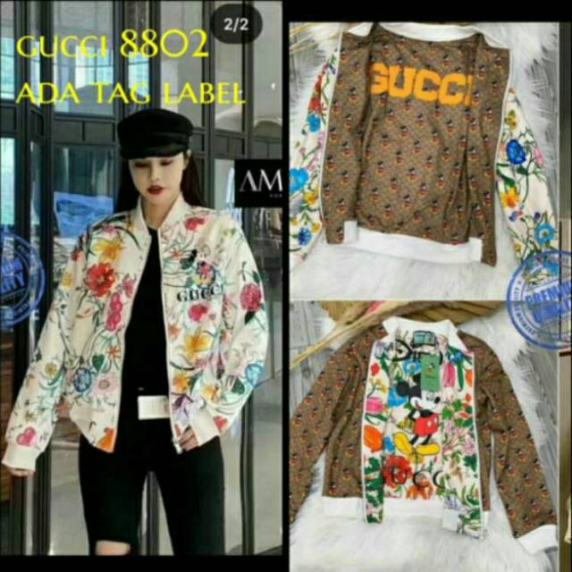 JAKET GUCCI MICKEY DISNEY PREMIUM BAHAN IMPORT DAN UNTUK BAHAN DIDALAM COTTON PREMIUM/FASHION WANITA
