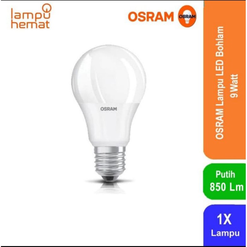 osram lampu bohlam led 9 watt putih