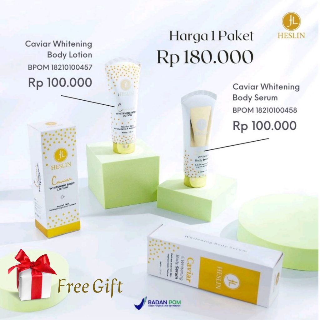 Whitening Body Lotion dan Serum Heslin Beauty/Heslin Body Lotion/Lotion Heslin