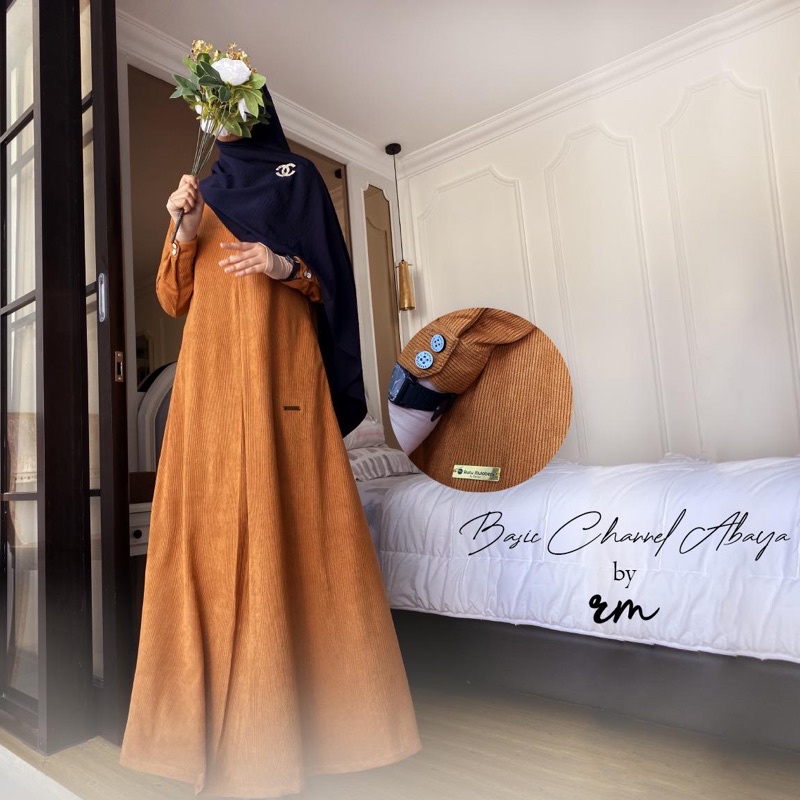 Gamis wanita, dress panjang wanita, abaya, pakaian muslim wanita, Basic Chanel Abaya by Ratu Mulabes