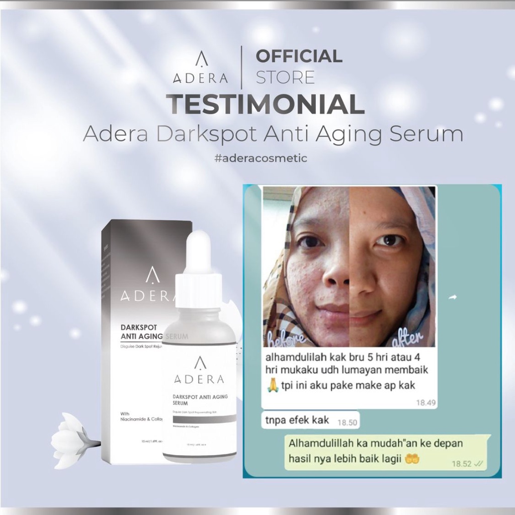 Serum Adera Glowing Bpom Skincare Perawatan masker Wajah Adera Serum Anti Aging acne jerawat Wajah ori cream siang malam adera untuk flek hitam brightening COD paket aderaLightening Peel off mask Brightly