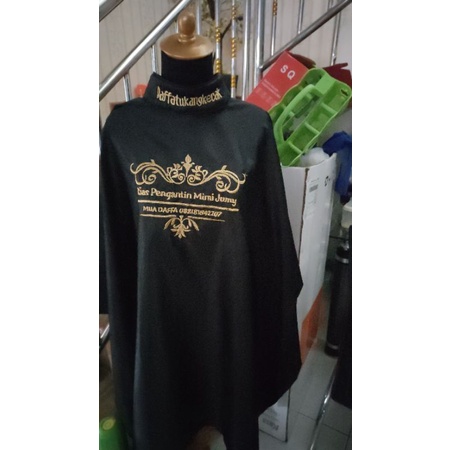 CAPE  APRON PANJANG / apron custom logo / tudung makeup / clemek makeup+bandana