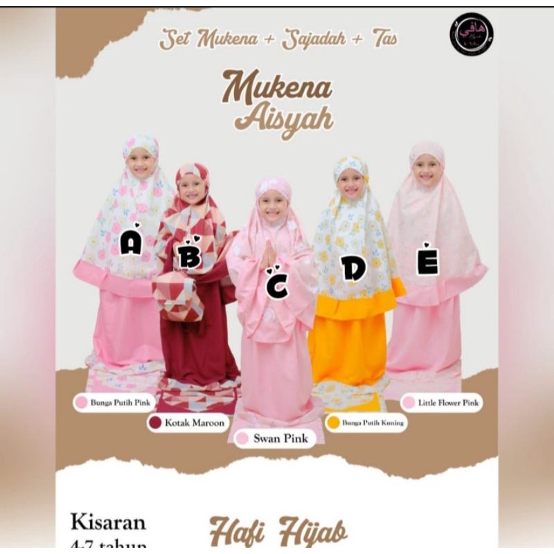 mukena aisyah by hafi hijab mukena anak| Kirana Baby Kids