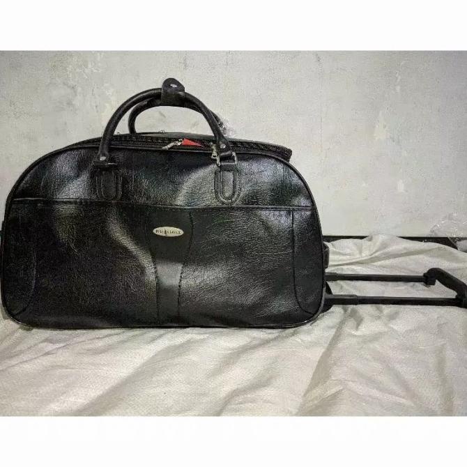 TRAVEL BAG TAS TROLLY PAKAIAN TRAVELBAG TROLLEY KULIT LEATHER POLO CLASSIC ORI