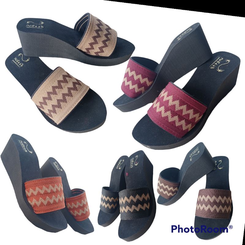 wedges sandal refila motif terbaru