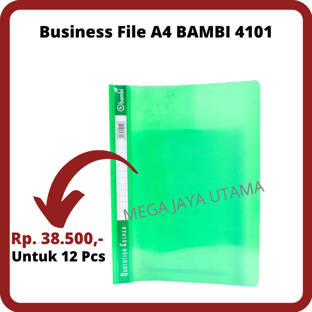 

Business File A4 BAMBI 4101 Hijau isi 12 Pcs